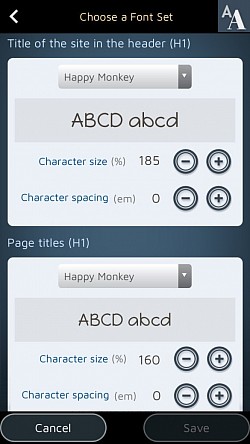మీరు ప్రతి రకమైన టెక్స్ట్ కోసం ఫాంట్‌లను కూడా ఎంచుకోవచ్చు.